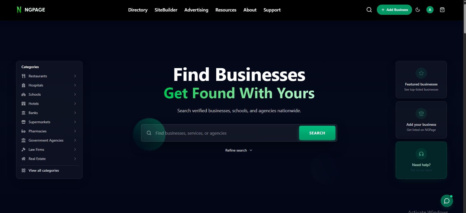 NGPage Business Directory & Website Builder Platform